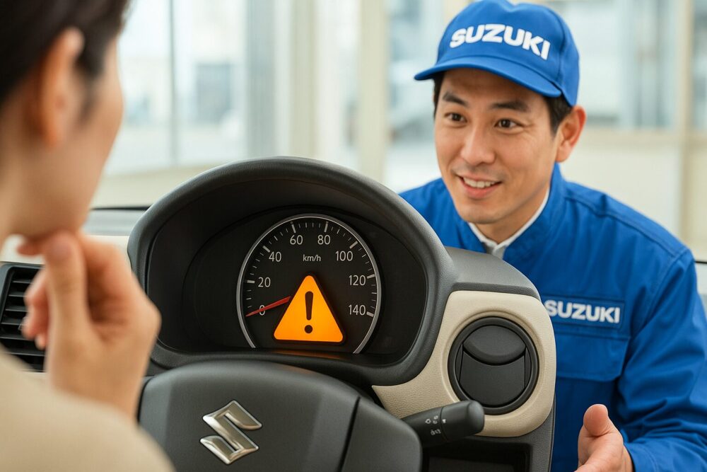 スズキ車で三角ビックリマークが表示された場合の対応