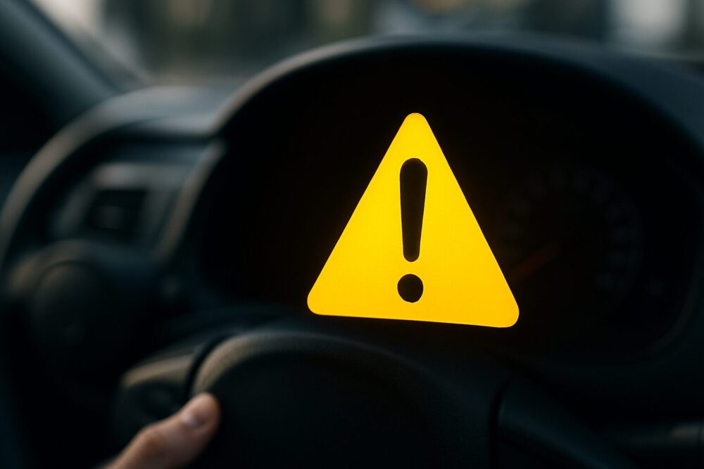 車に三角のビックリマークが点灯する主な原因と対処法!