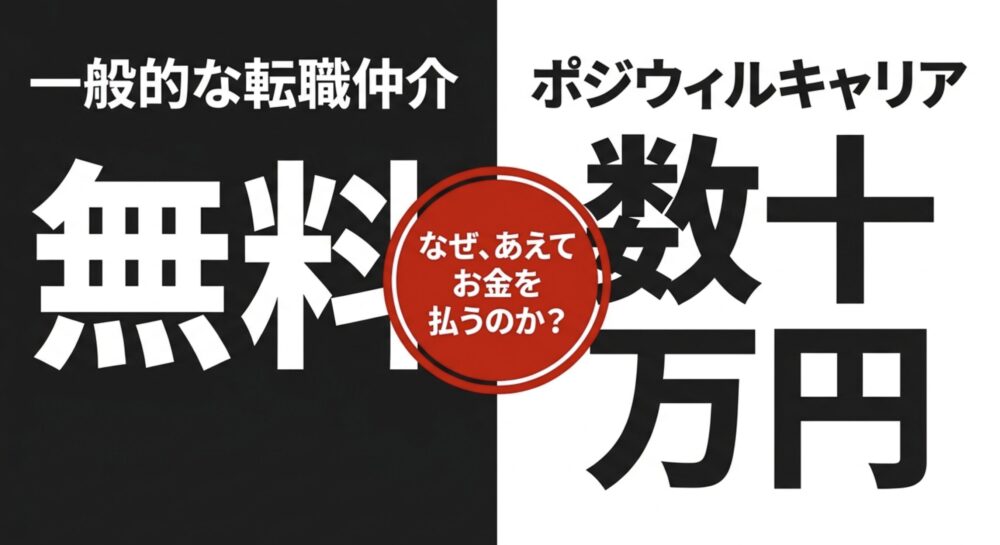 一般的な転職仲介とポジウィルキャリアの料金比較