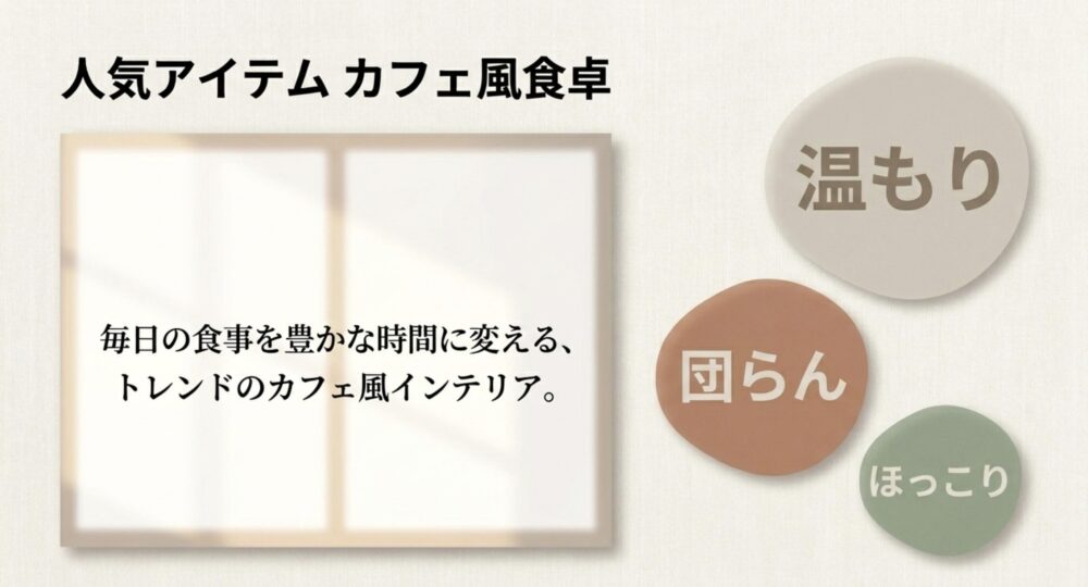 人気アイテムのカフェ風食卓。毎日の食事を豊かな時間に変えるインテリア