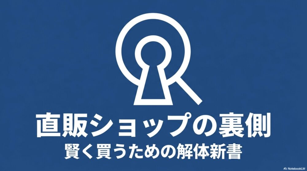 直販ショップの裏側と賢く買うための解体新書を示すタイトルスライド